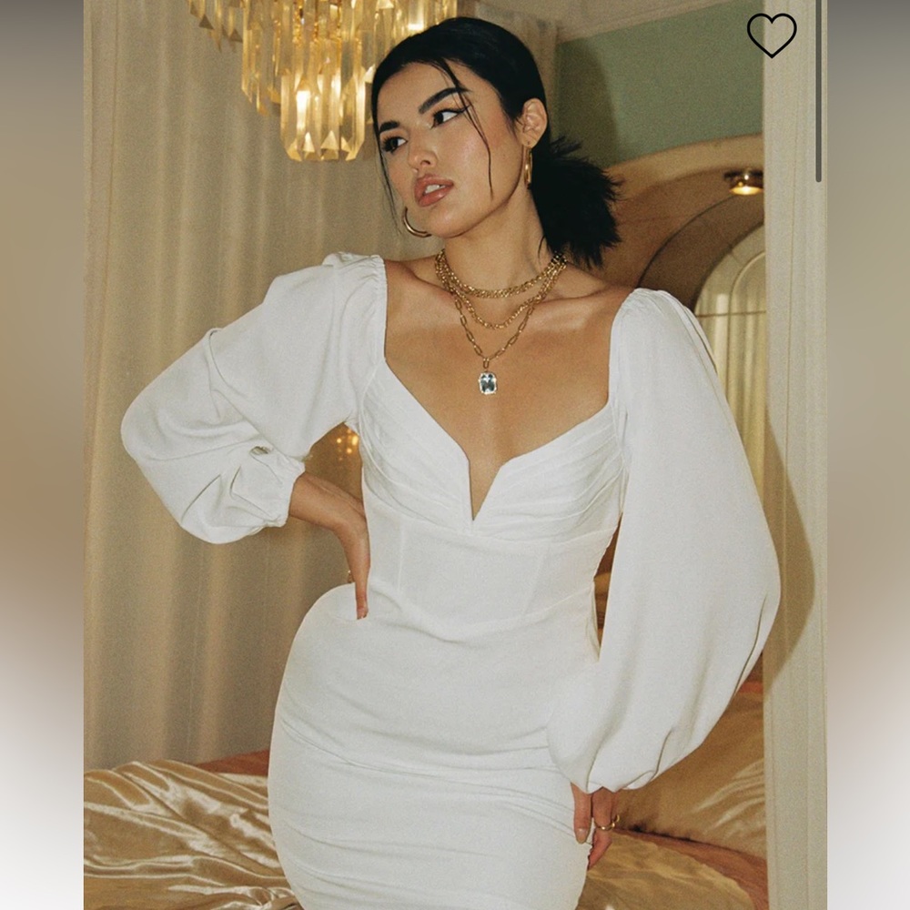 Princess Polly NEW WITH TAGS NEVER WORN white long sleeve dress - "zoella"
